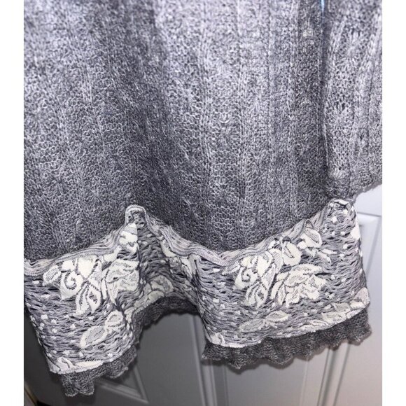 John Fashion Waffle / Ribbed Dress W Knitted Roses, Size X-Large, Sweater Dress - Picture 4 of 7